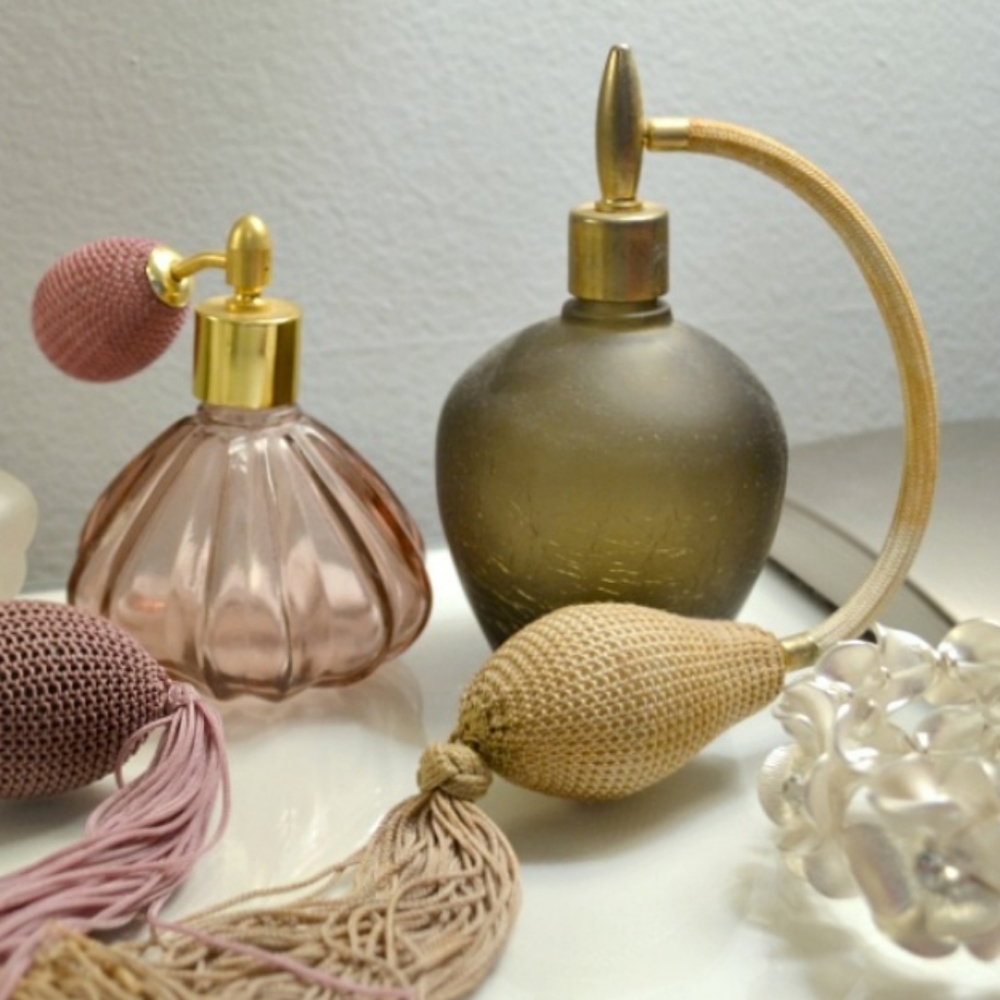 Vintage Purple Glass Atomizer Spray Perfume Bottle
